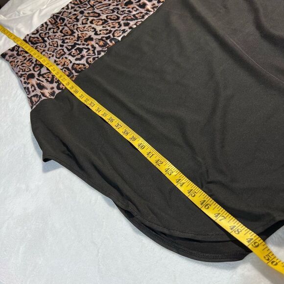 Colorblock leopard casual T-shirt maxi dress size large - Picture 4 of 6